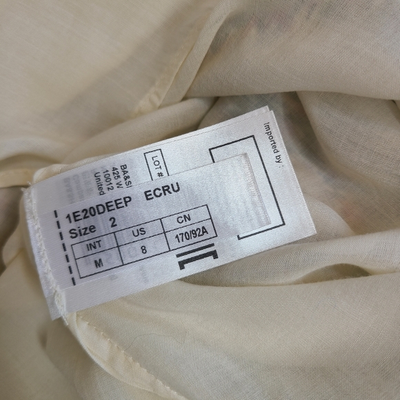 ba&sh Lady Dress Silk Metallic Multicolor Ruffles Mini Cream M - Picture 12 of 12